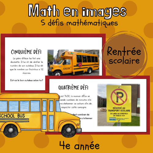 Maths par l'image - La rentrée scolaire (4e)