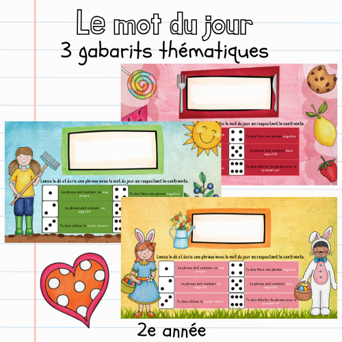 Le mot du jour - 3 gabarits