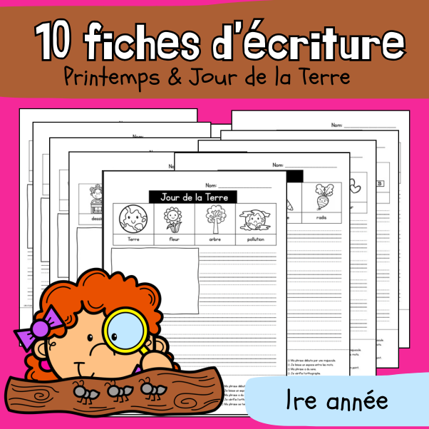 10 fiches d'écriture - Avril (1re)