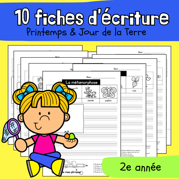 10 fiches d'écriture - Avril (2e)
