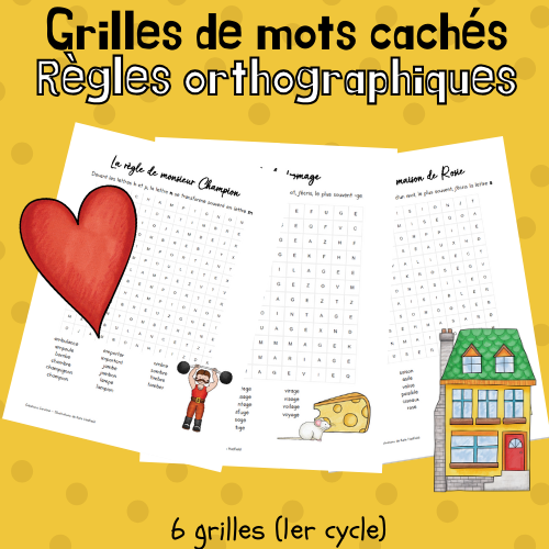 Mots cachés - Règles orthographiques (1re)