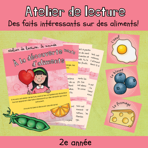 Atelier de lecture - À la découverte d'aliments (2e)