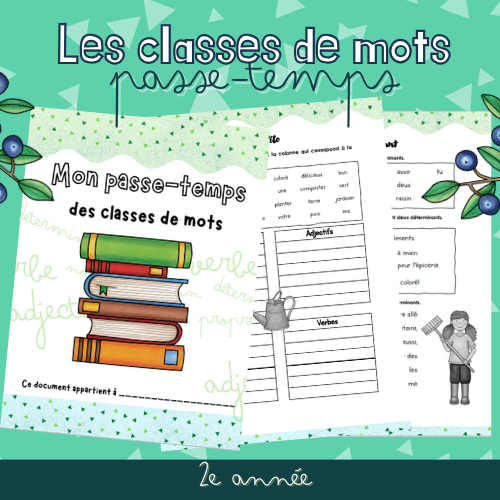 Document Passe-temps - Classes de mots