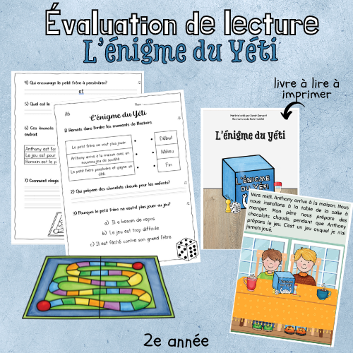 Évaluation de lecture - L'énigme du Yéti (2e)