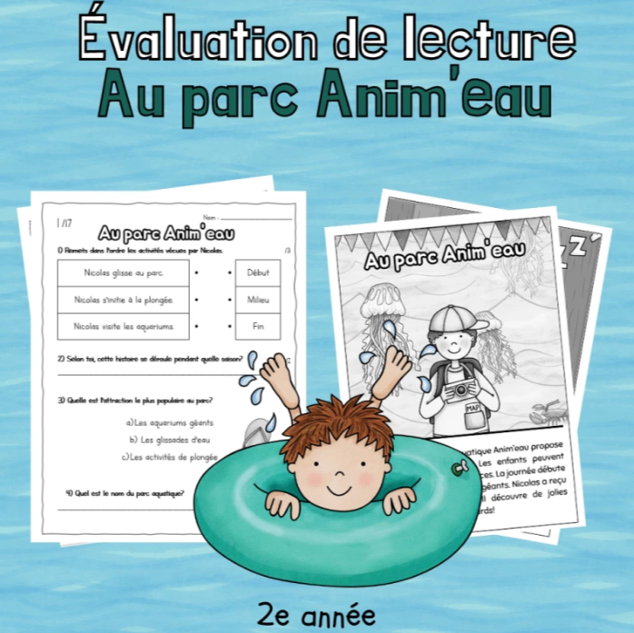 Évaluation de lecture - Au parc Anim'eau (2e)