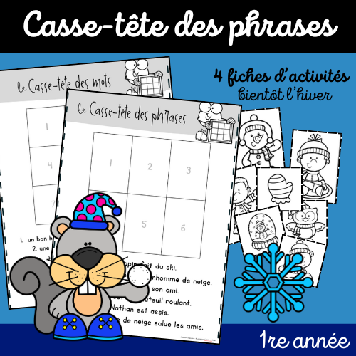 Casse-tête des phrases (1re) Novembre