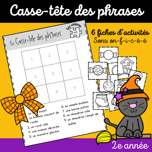 Casse-tête des phrases (2e) Automne & Halloween