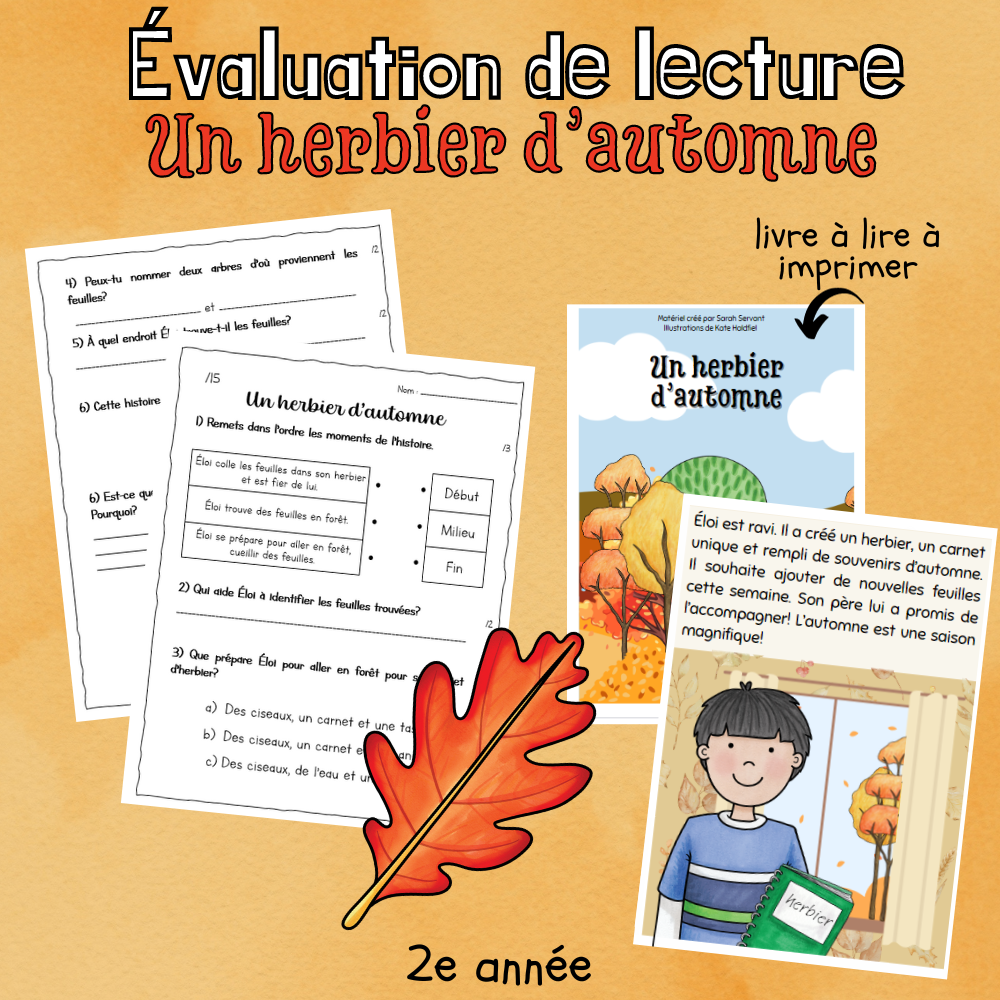 Évaluation de lecture - Un herbier d'automne (2e)