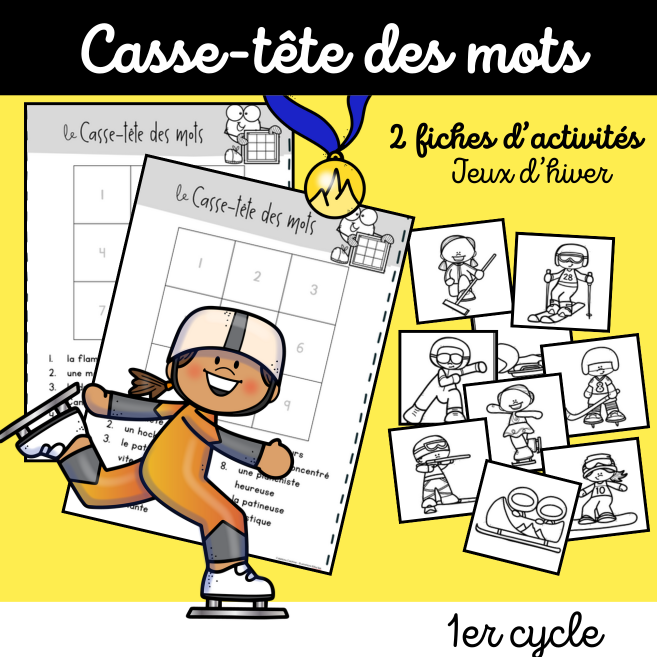 Casse-tête des mots (1er cycle) Jeux d'hiver