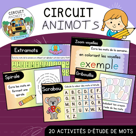 Circuit Animots - 20 façons de faire l'étude de mots