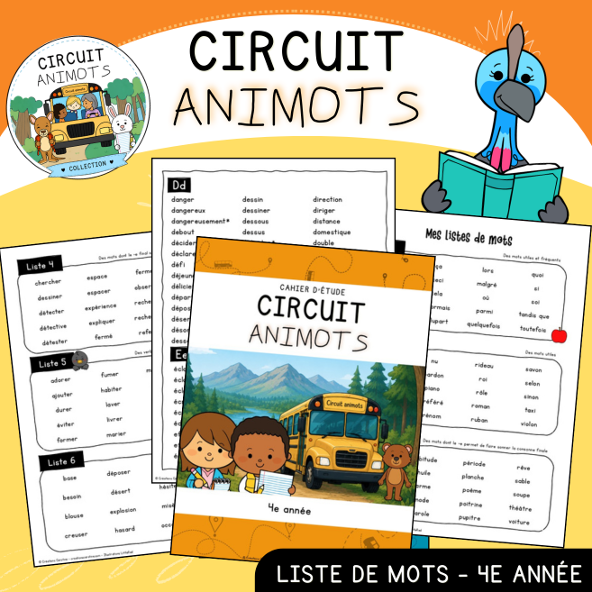Circuit Animots - Liste de mots (4e)