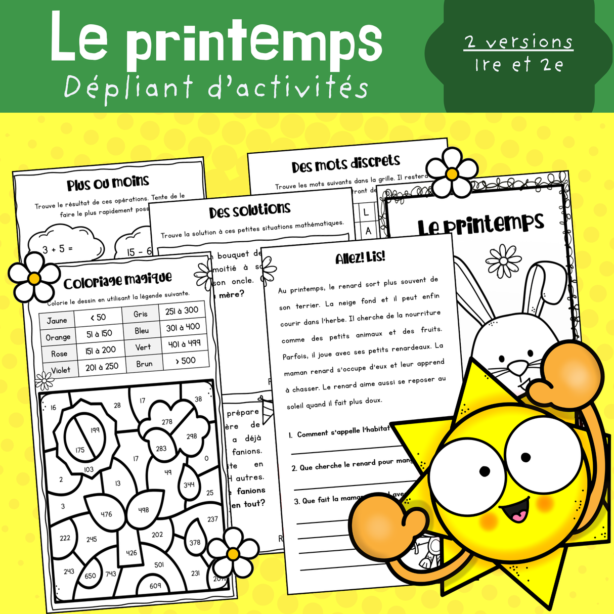 1 dépliant - Le printemps (1re et 2e)