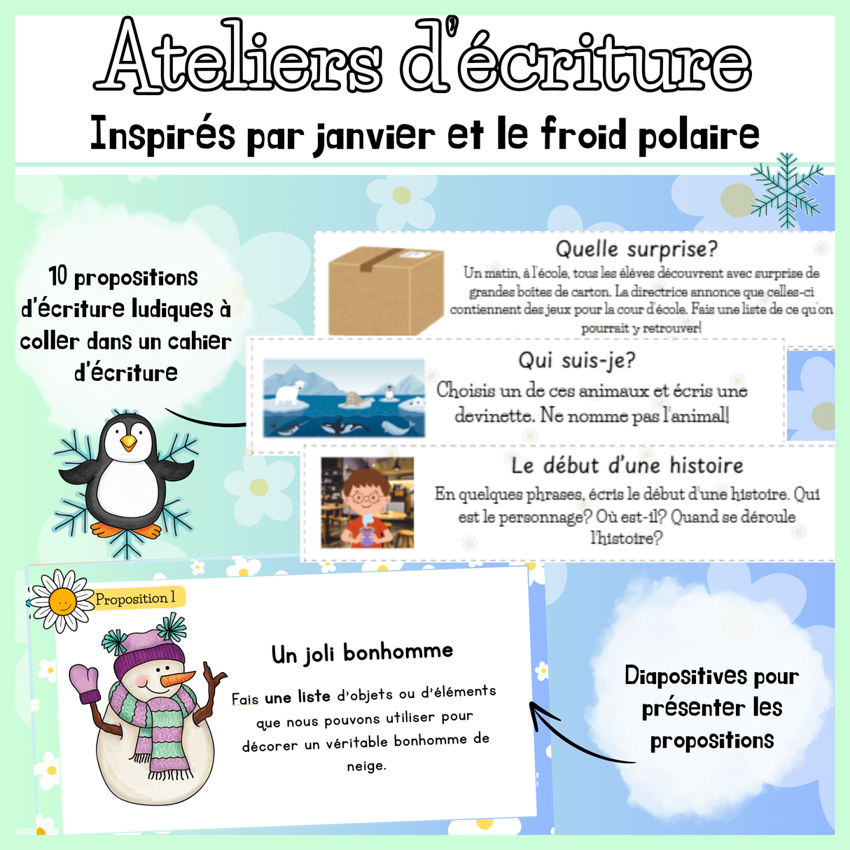 10 Propositions d'écriture - Froid polaire (janvier)