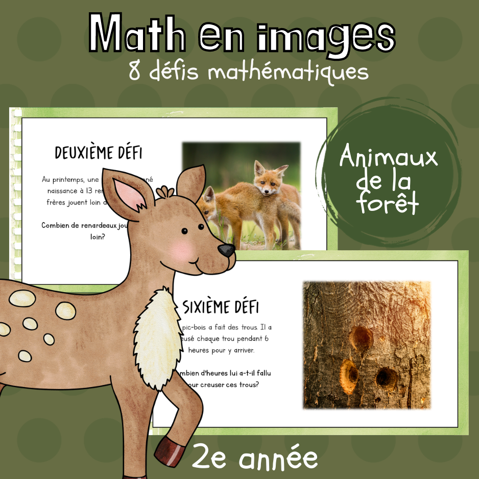 Maths par l'image - Les animaux de la forêt (2e)