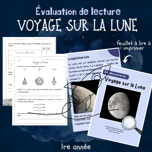 Évaluation de lecture  - Voyage sur la Lune (1re)
