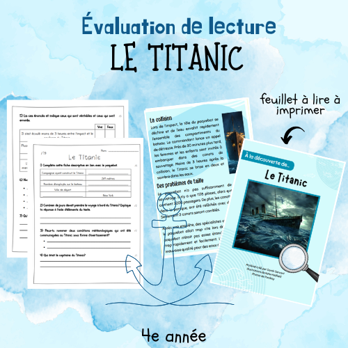 Évaluation de lecture  - Le Titanic (4e)