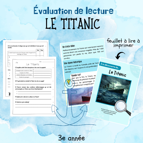 Évaluation de lecture  - Le Titanic (3e)