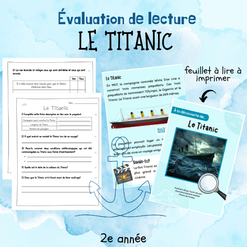 Évaluation de lecture  - Le Titanic (2e)