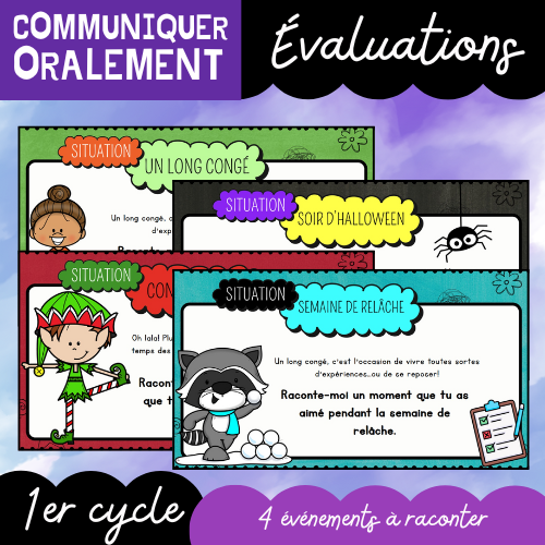 Évaluation - 4 événements à raconter (1er cycle)