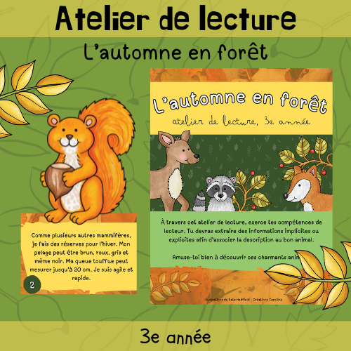 Atelier de lecture - L'automne en forêt (3e)