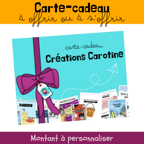 Carte-Cadeau Créations Carotine