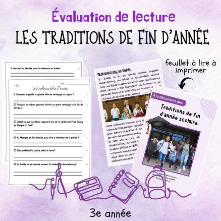 Évaluation de lecture  - Les traditions de fin d'année (3e)