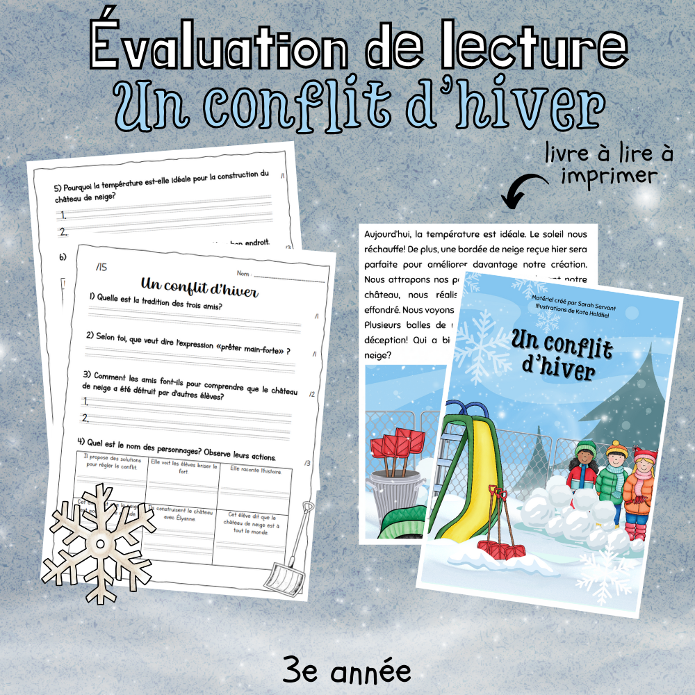 Évaluation de lecture - Un conflit d'hiver (3e)