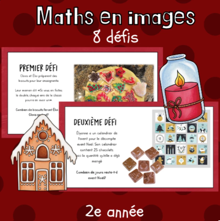 Maths par l'image - Temps des fêtes (2e)