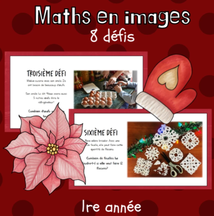 Maths par l'image - Temps des fêtes (1re)