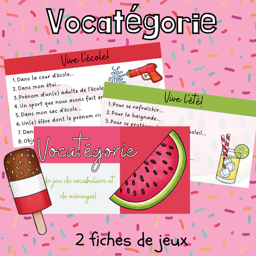 Jeu vocatégorie - Été