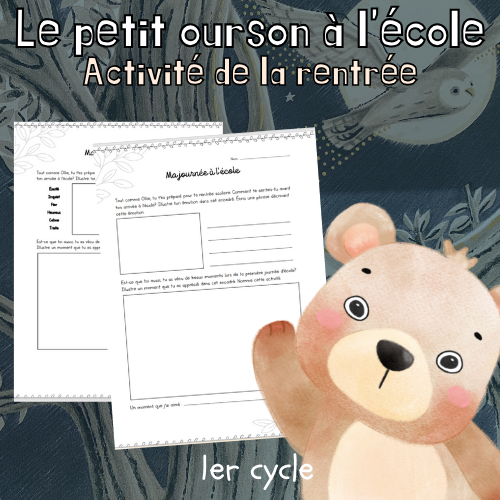 Littérature jeunesse - Le petit ourson à l'école
