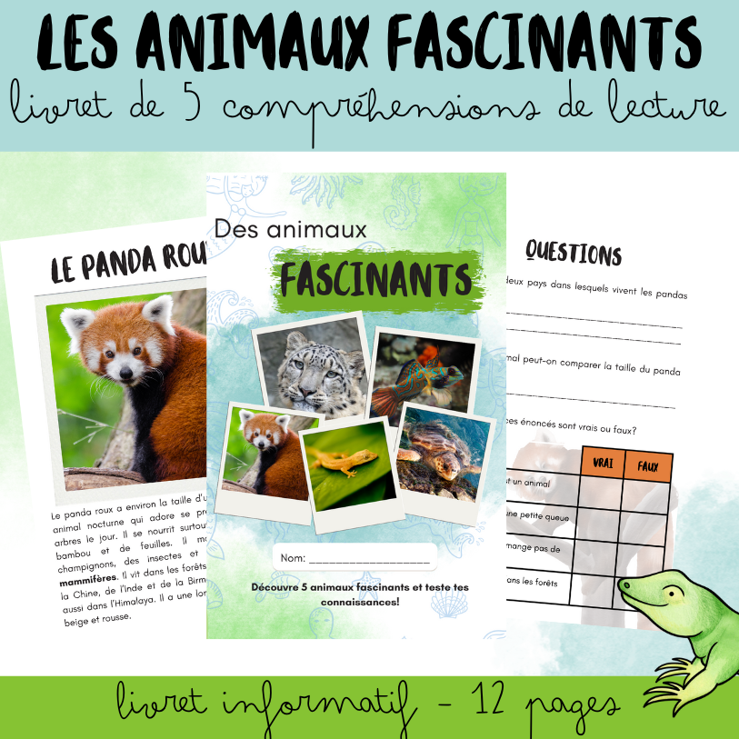 Livret de lectures informatives - Les animaux fascinants, partie 1 (2e)