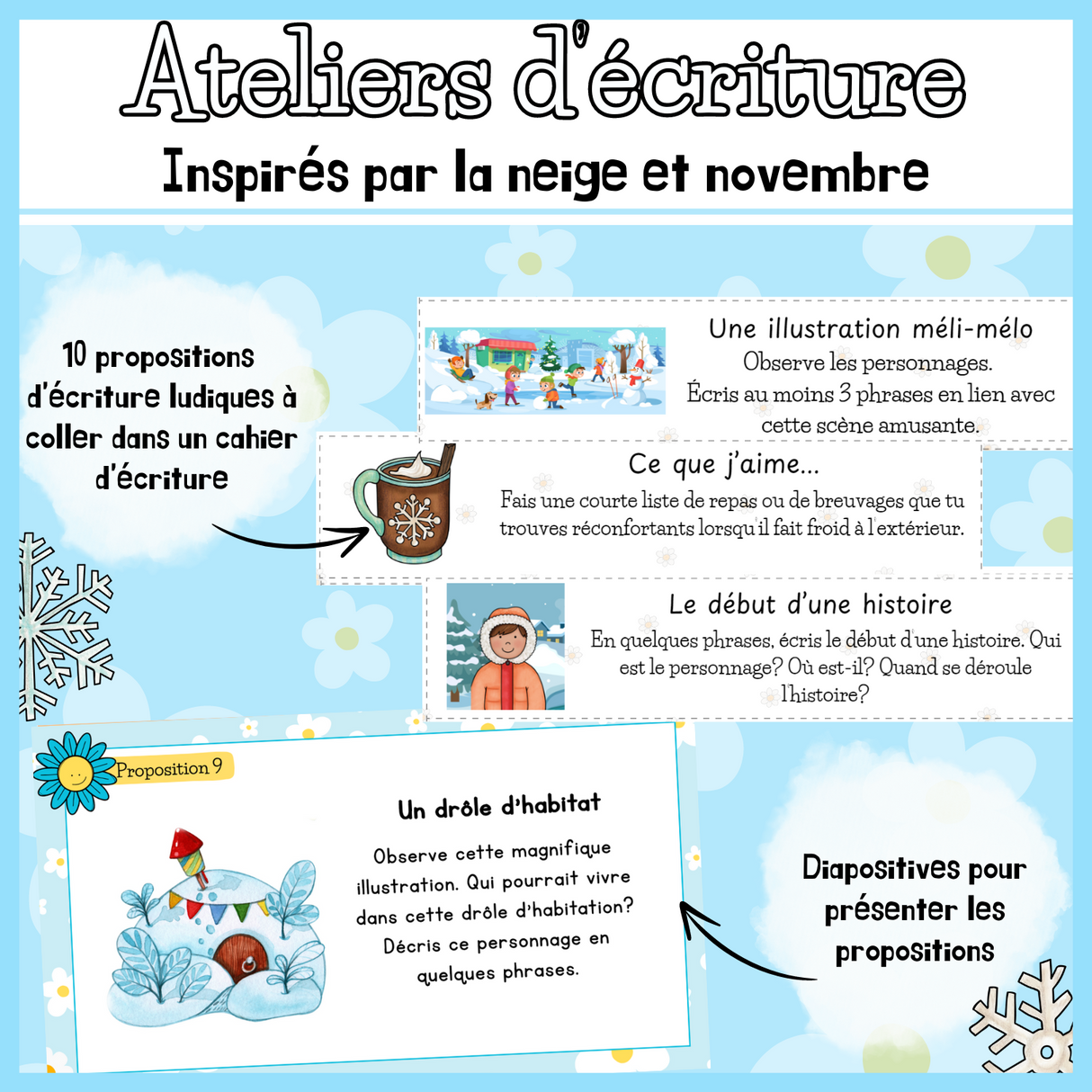 10 Propositions d'écriture - Hiver (novembre)