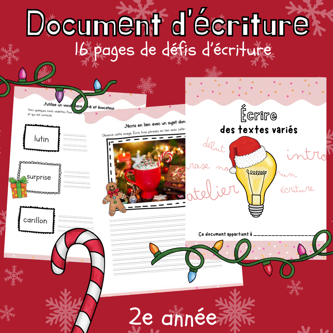 Cahier d'écriture - Décembre (2e)