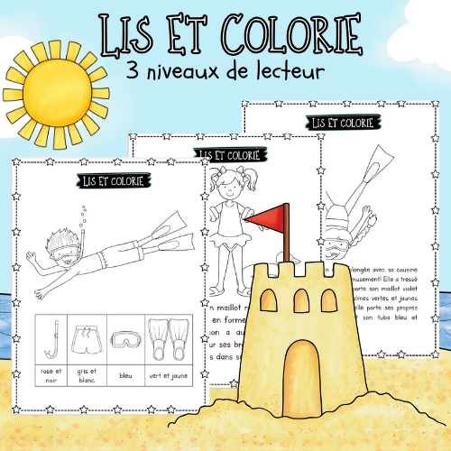 Lis et colorie (3 niveaux de lecteur) Été