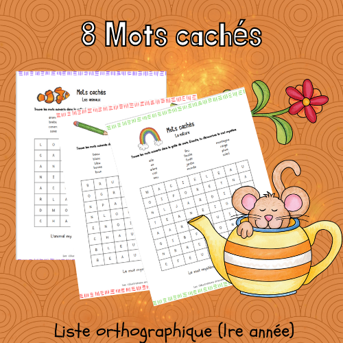 Mots cachés - Liste orthographique (1re)