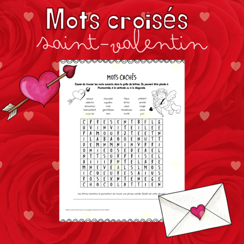 Mots cachés - Saint-Valentin