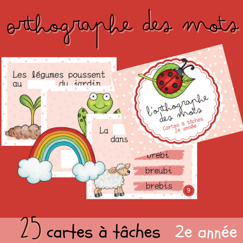 Cartes à tâches - L'orthographe des mots