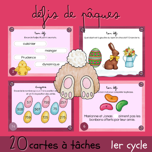 Cartes à tâches - Les défis de Pâques