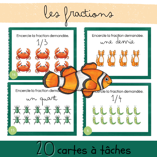 Cartes à tâches - Les fractions