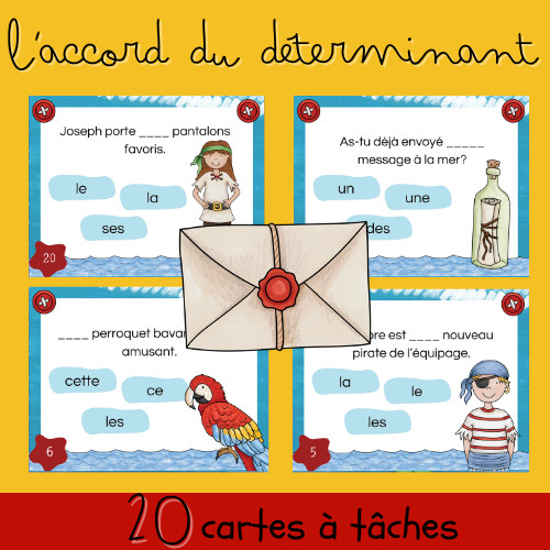 Cartes à tâches - L'accord du déterminant