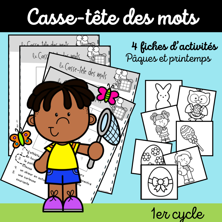 Casse-tête des mots - Pâques et printemps
