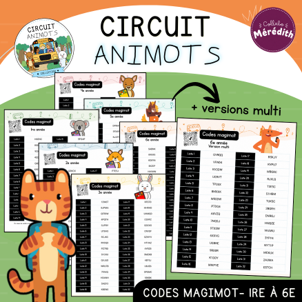 Circuit Animots - Codes Magimot (1re à 6e année)