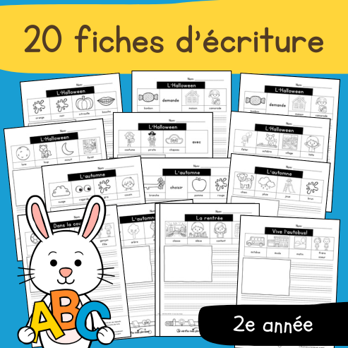 20 fiches d'écriture - Septembre et octobre (2e)
