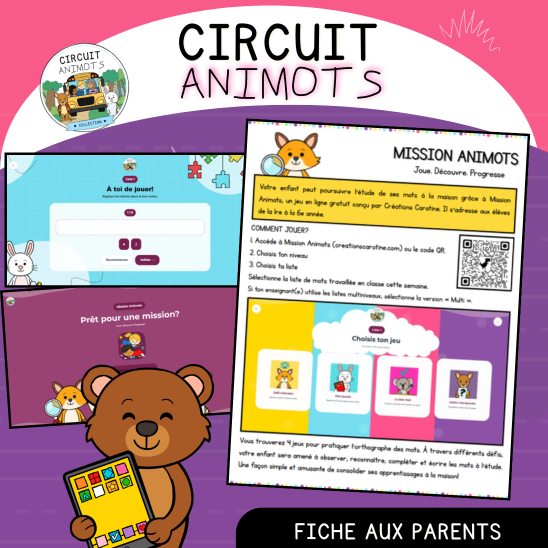 Circuit Animots - Fiche aux parents