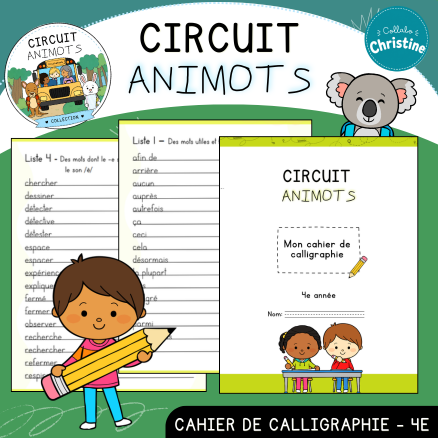 Circuit Animots - Cahier de calligraphie script (4e)