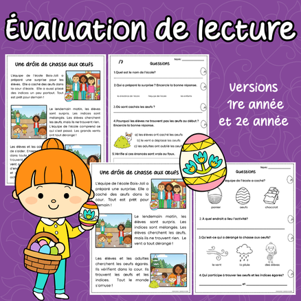 Évaluation de lecture - Pâques (1er cycle)