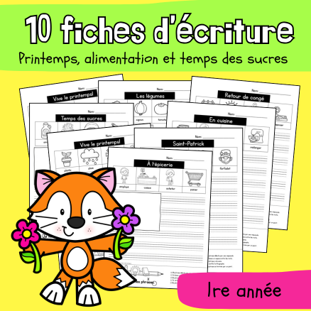 10 fiches d'écriture - Mars