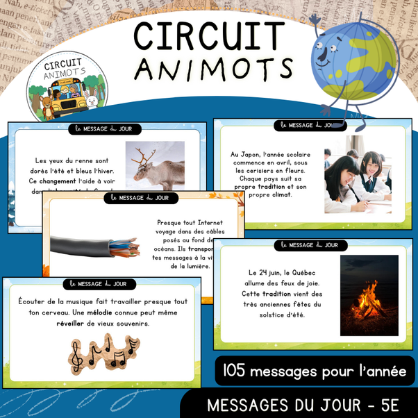 Circuit Animots - 105 messages du jour (5e)