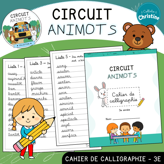 Circuit Animots - Cahier de calligraphie (3e)